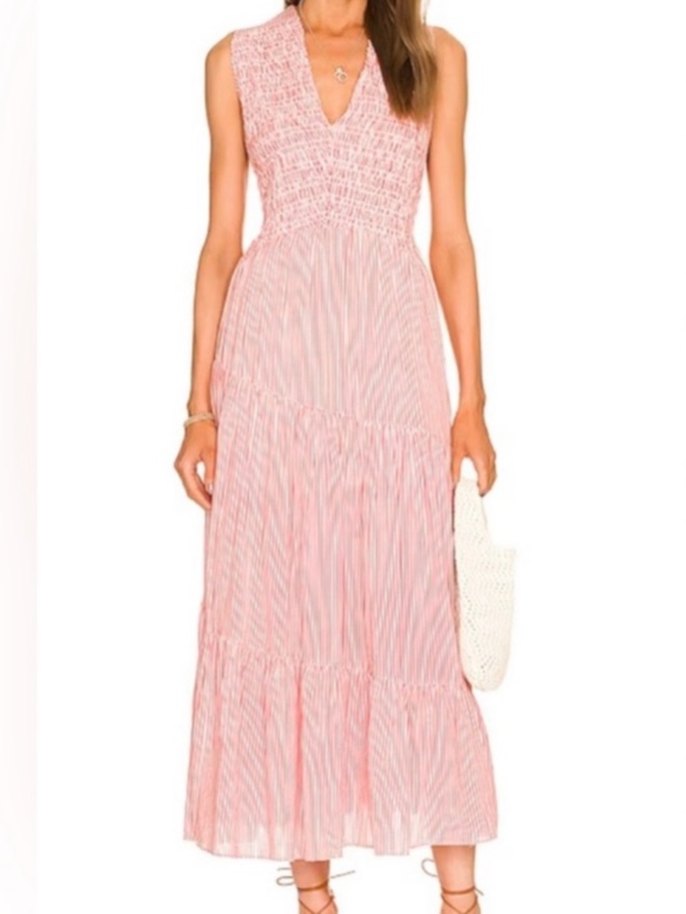 Free People Juno Maxi dress striped guava combo Large